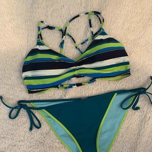 [Aerie] NWT Bandeau Striped Bikini Top